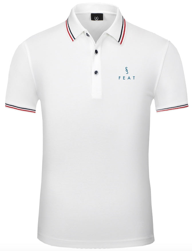 FEAT Men's Classic Short Sleeve Solid Performance Polo Shirt